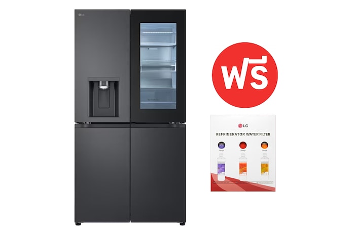InstaView™ Multi-Door Refrigerator Essence Black Steel GC-G24FFQKB ฟรี ฟิลเตอร์กรองน้ำ REF3FILTER2