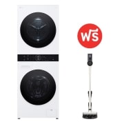 มุมมองด้านหน้าของ WashTower รุ่น WT1410NHWW ฟรี เครื่องดูดฝุ่น LG รุ่น A9-ACE WT1410NHWWQ.A9ACE