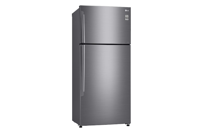 มุมมองด้านหน้าเยื้องไปทางซ้ายของตู้เย็น LG GN-C702HQCM