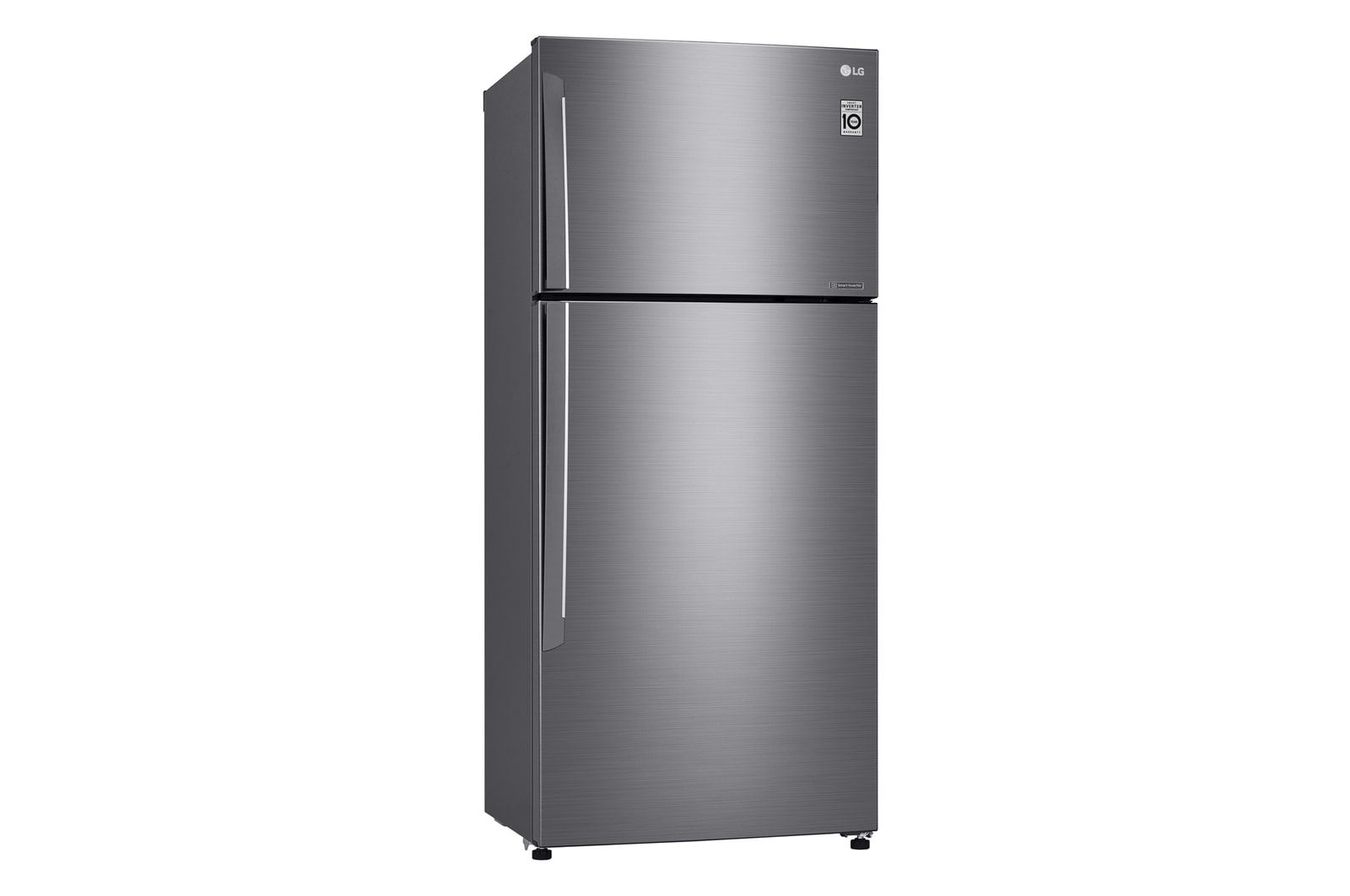 มุมมองด้านหน้าเยื้องไปทางซ้ายของตู้เย็น LG GN-C702HQCM
