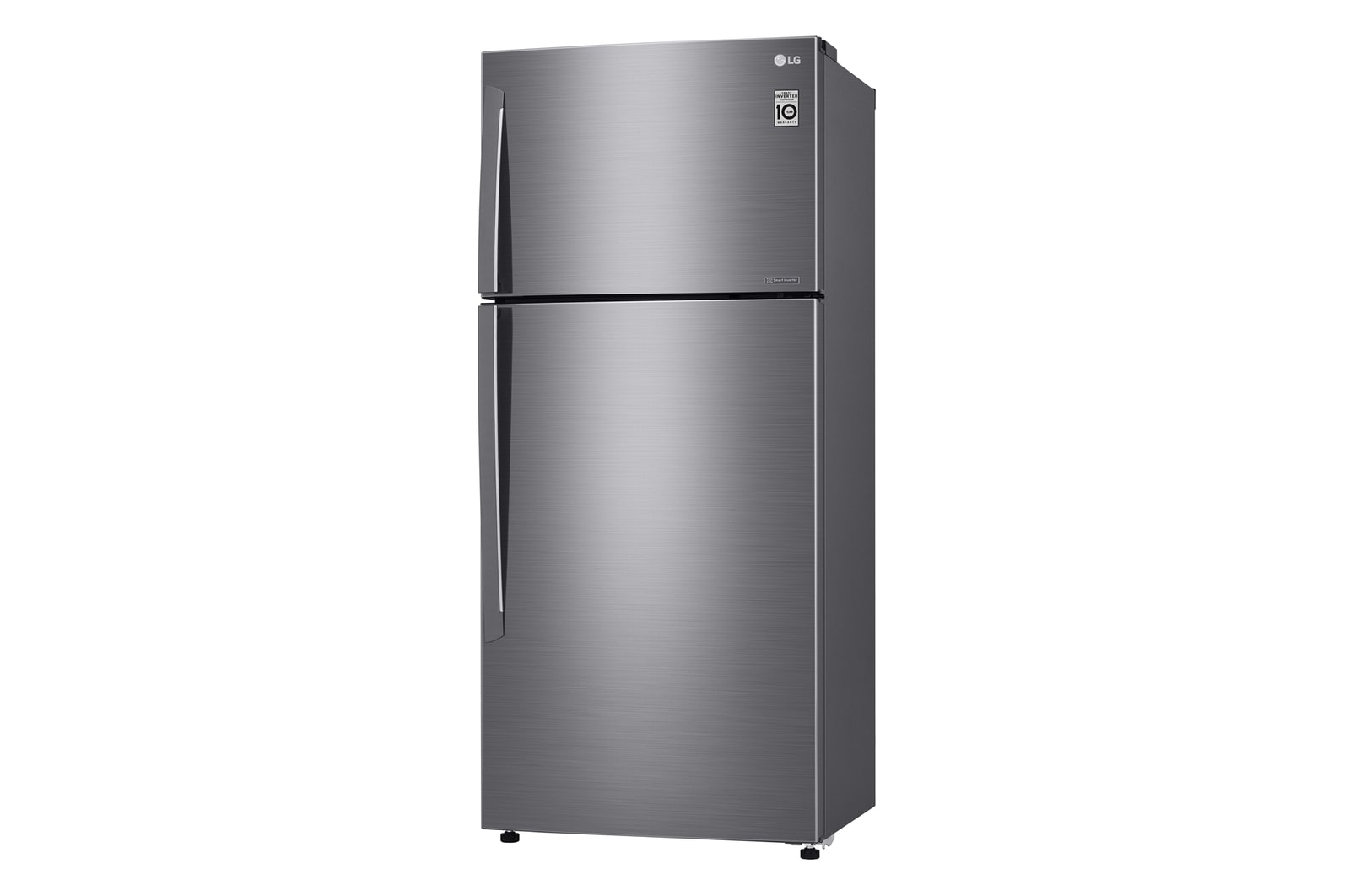 มุมมองด้านหน้าเยื้องไปทางขวาของตู้เย็น LG GN-C702HQCM