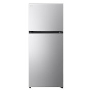 มุมมองด้านหน้าของตู้เย็น LG 2 ประตู ขนาด 15 คิว รุ่น GC-B422MQBM ดีไซน์เรียบง่าย พร้อมโลโก้ LG มุมซ้ายบน