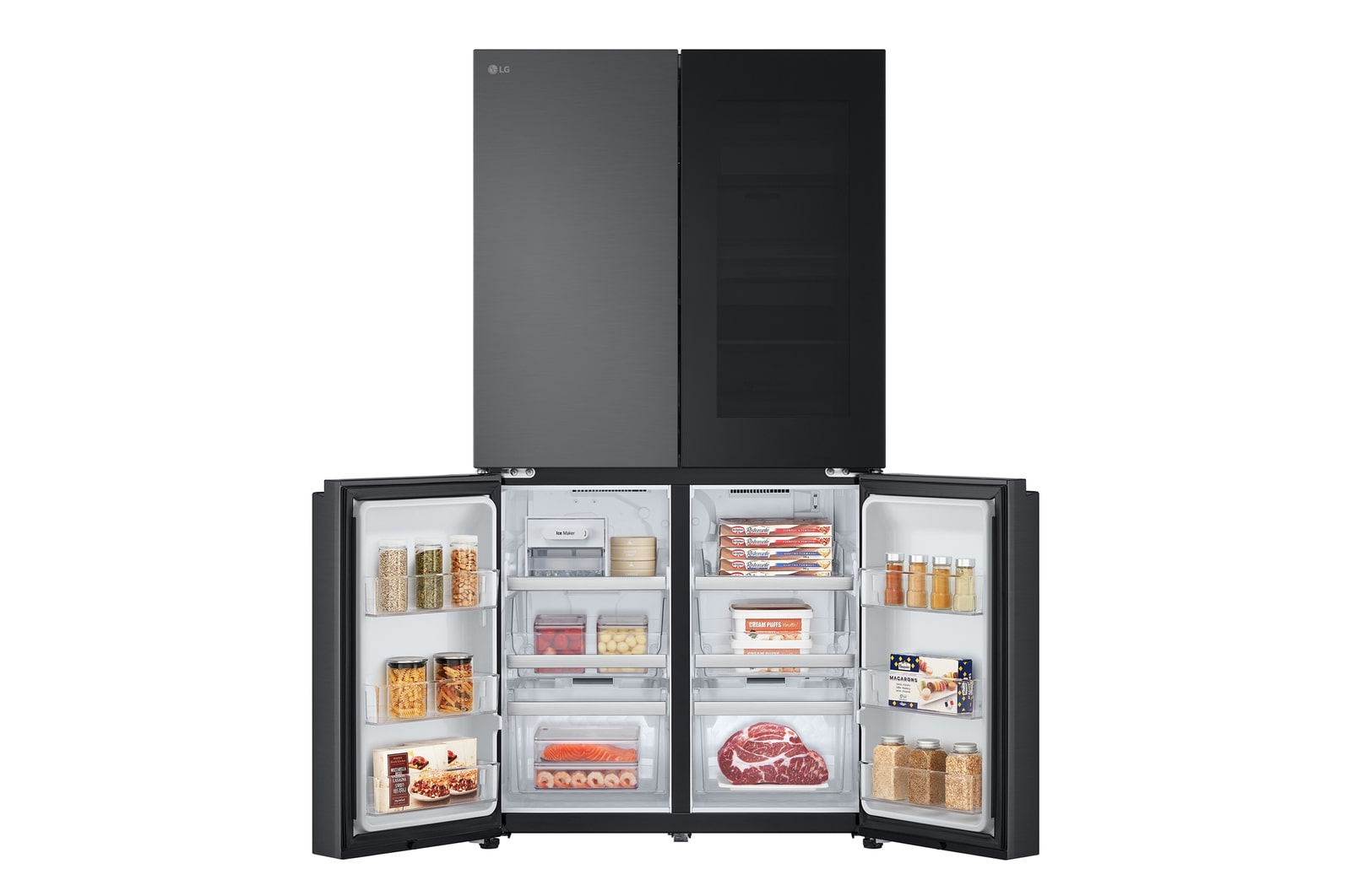 LG ตู้เย็น Multidoor 23.5 คิว Instaview GC-V24FFCHB รองรับ Smart Wi-Fi , GC-V24FFCHB