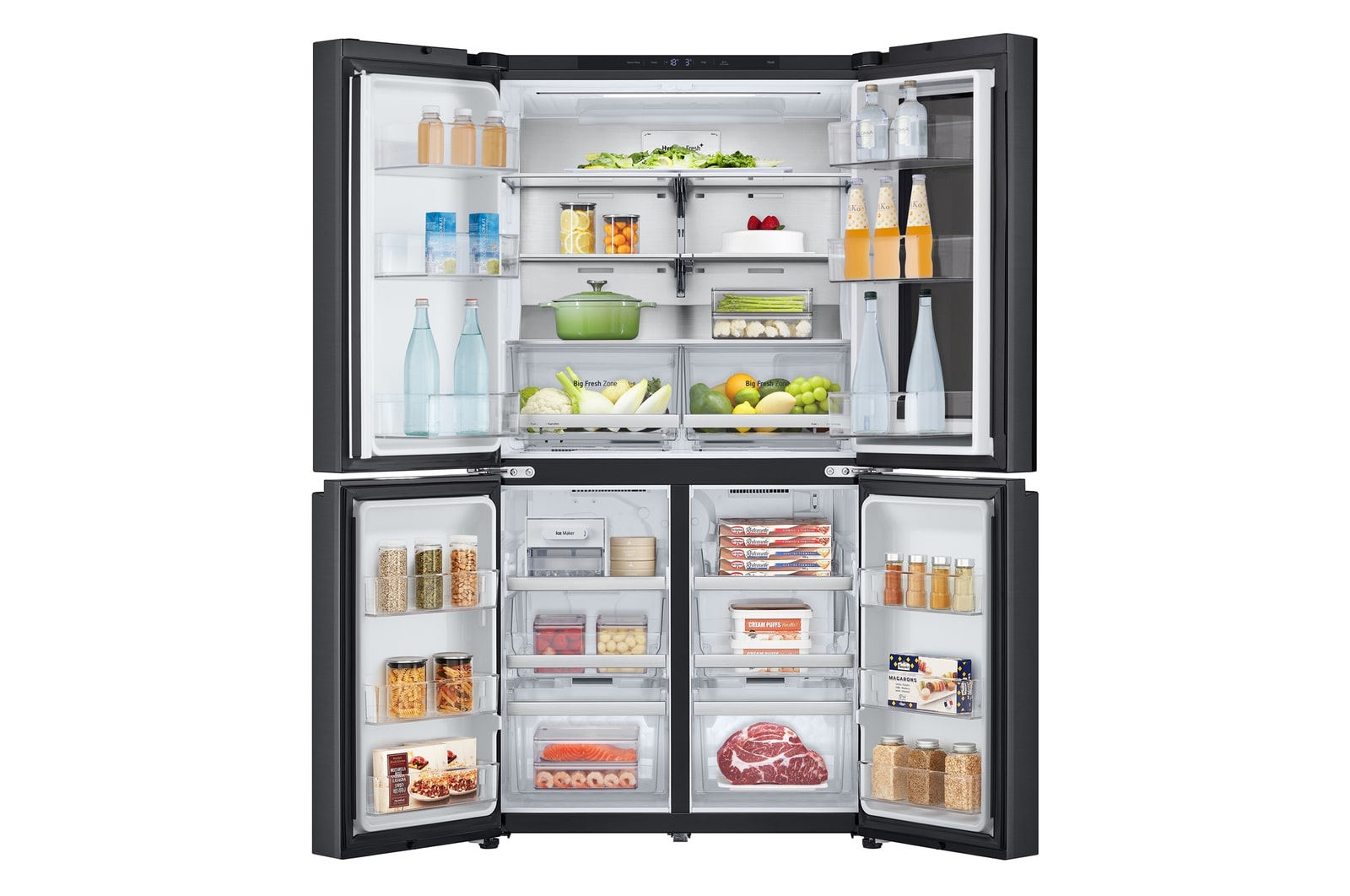 LG ตู้เย็น Multidoor 23.5 คิว Instaview GC-V24FFCHB รองรับ Smart Wi-Fi , GC-V24FFCHB