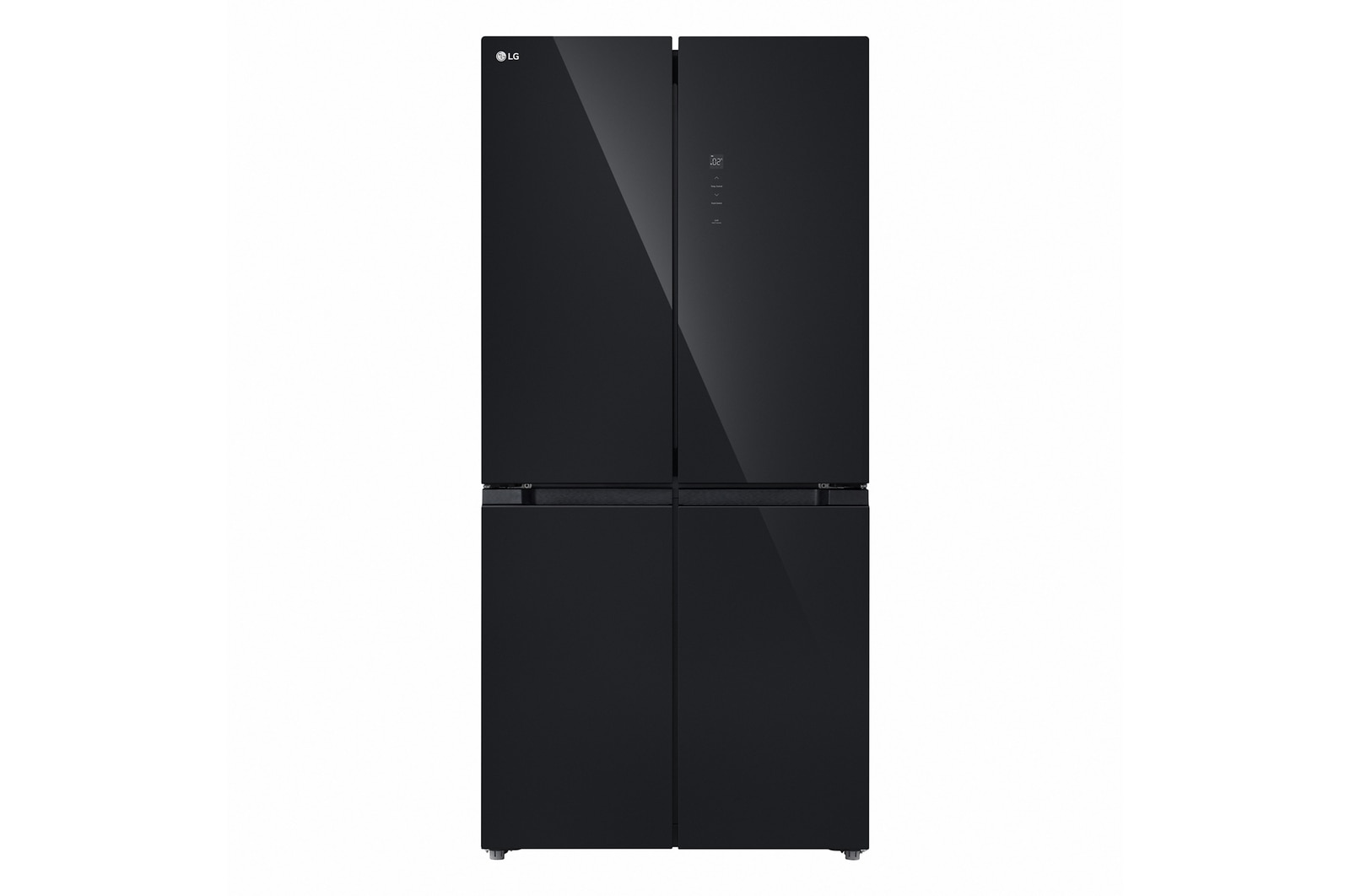 ตู้เย็น Multi-Door 16.7 คิว รุ่น GC-B47FMGAH สีดำ ประตูบานขวาบนมาพร้อมจุดแสดงข้อมูลเกี่ยวกับตู้เย็น