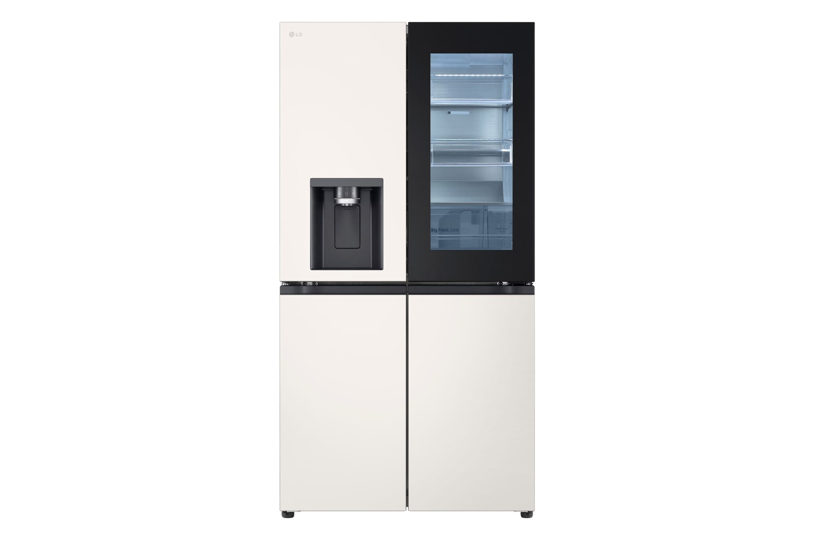 มุมมองด้านหน้าของ ตู้เย็น Instaview Multi-Door 22.5 คิว GC-G24FFQKB Smart Inverter Compressor GC-G24FFQKB