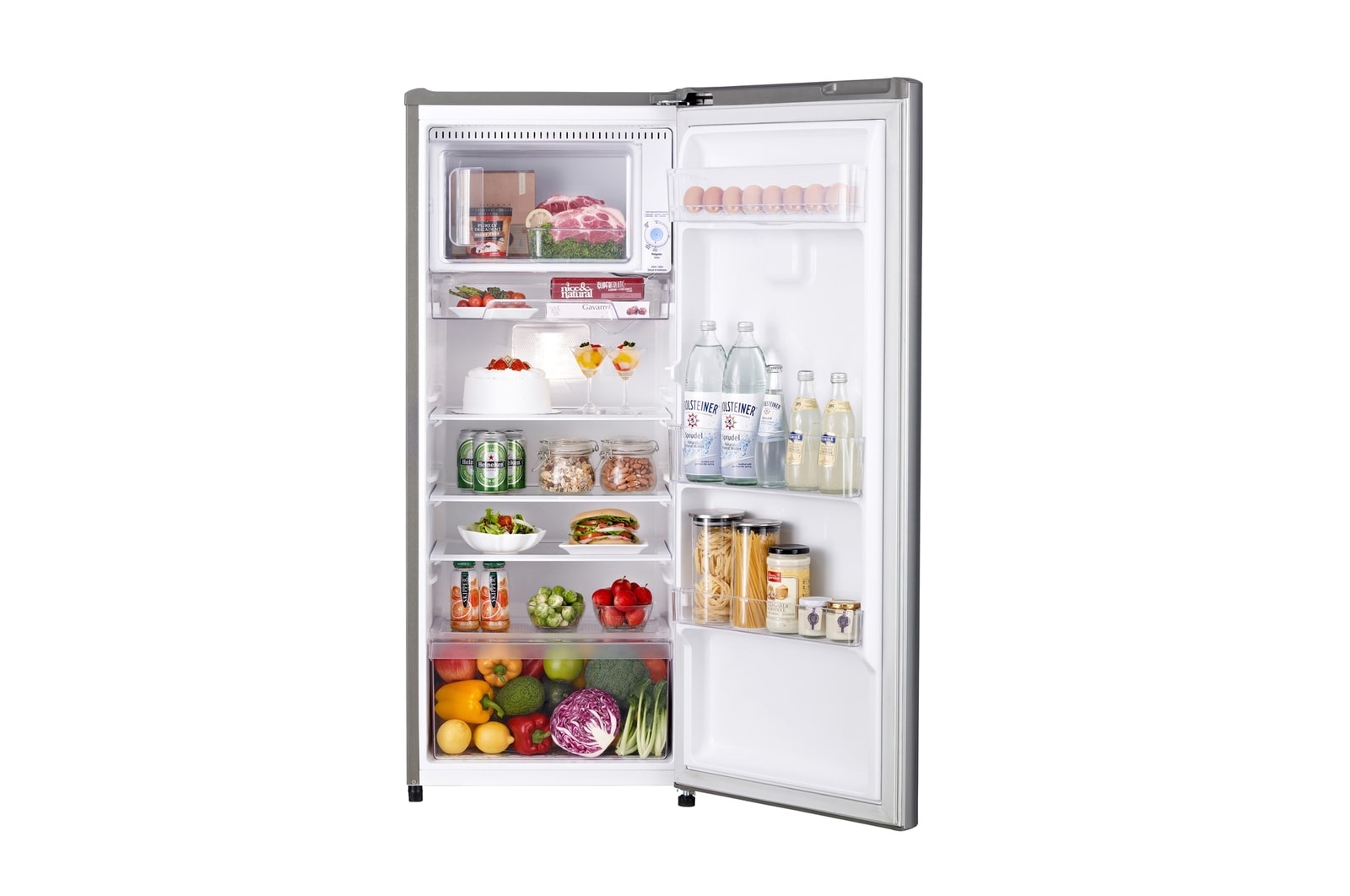Front view door  open with food