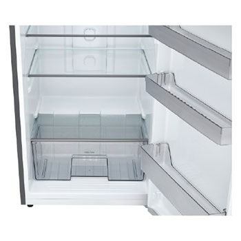LG GCFB262PLBM Top Freezer refrigerator, upper freezer side open door view
