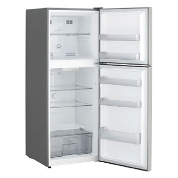 LG GCFB262PLBM Top Freezer refrigerator, front left angled view
