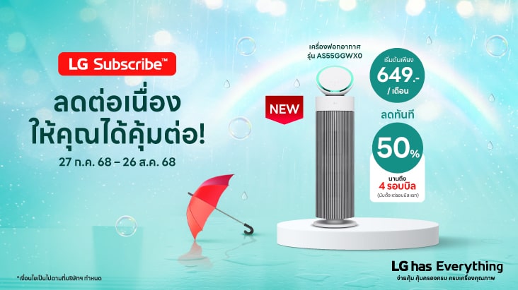 รูปภาพคำแนะนำรายการสมัครสมาชิก มีสินค้าสมัครสมาชิก เช่น ตู้เย็น เครื่องซักผ้า และเครื่องปรับอากาศ