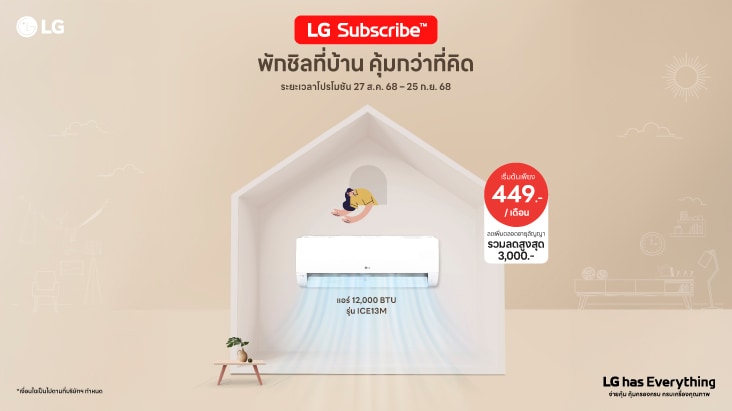 รูปภาพคำแนะนำรายการสมัครสมาชิก มีสินค้าสมัครสมาชิก เช่น ตู้เย็น เครื่องซักผ้า และเครื่องปรับอากาศ