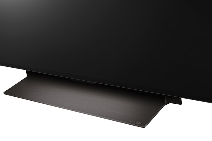 ภาพระยะใกล้ของ LG OLED evo TV, OLED C4 จากฐาน