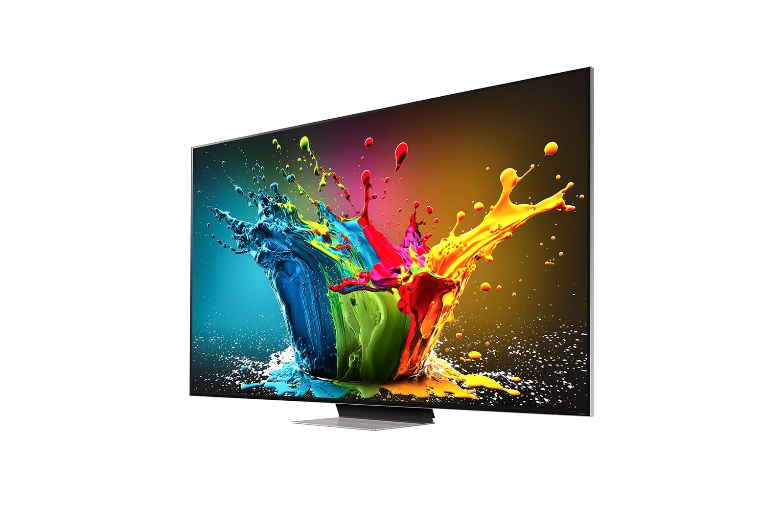 มุมมองด้านข้างหันไปทางซ้ายเล็กน้อยของ LG QNED TV, QNED99