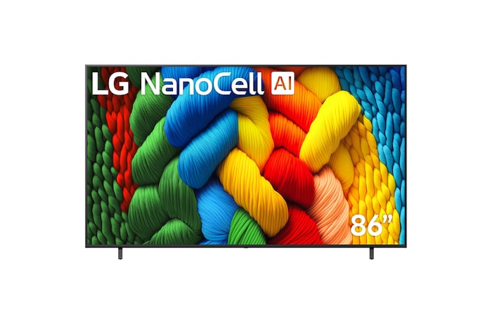 มุมมองด้านหน้าของทีวี NanoCell 86nano80asa ขนาด 86 นิ้ว โดดเด่นที่การแสดงผลสีที่สวยสด งดงาม
