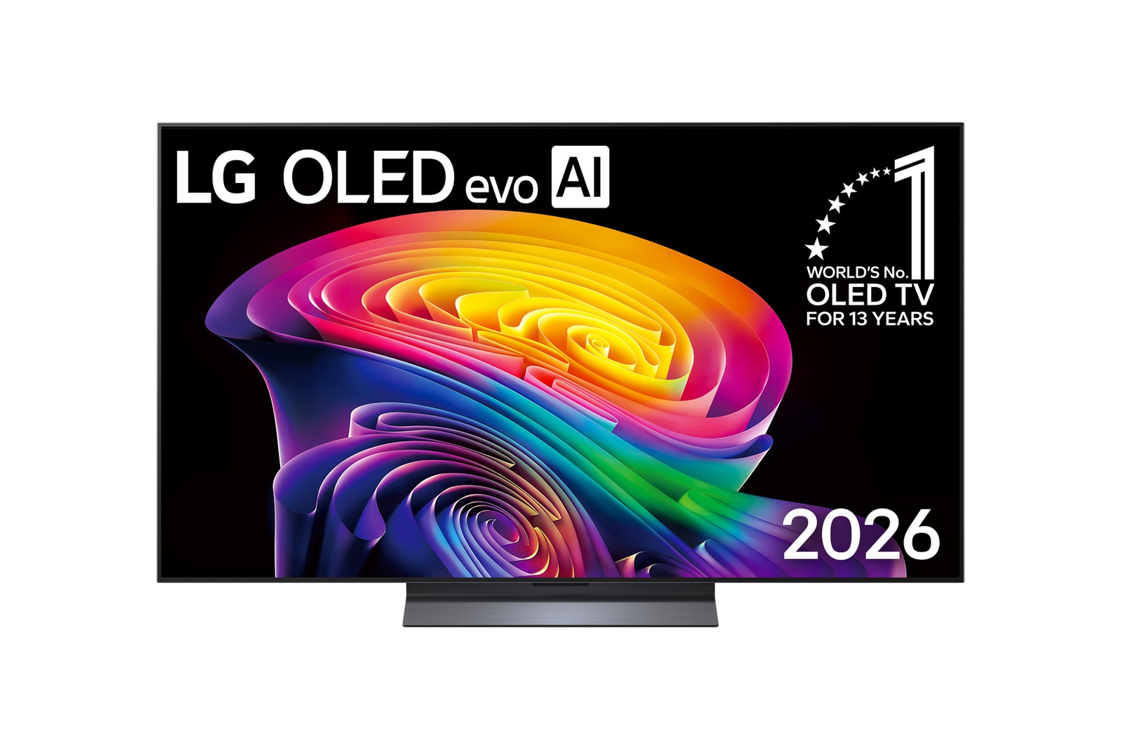 มุมมองด้านหน้าของ ทีวี 55" LG OLED evo C6 4K Smart TV 2026 รุ่น OLED55C6PSA OLED55C6PSA
