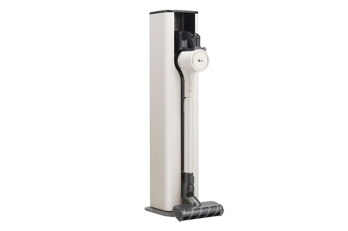 มุมมองด้านหน้าเยื้องซ้ายของเครื่องดูดฝุ่น LG CordZero A9T-ULTRA