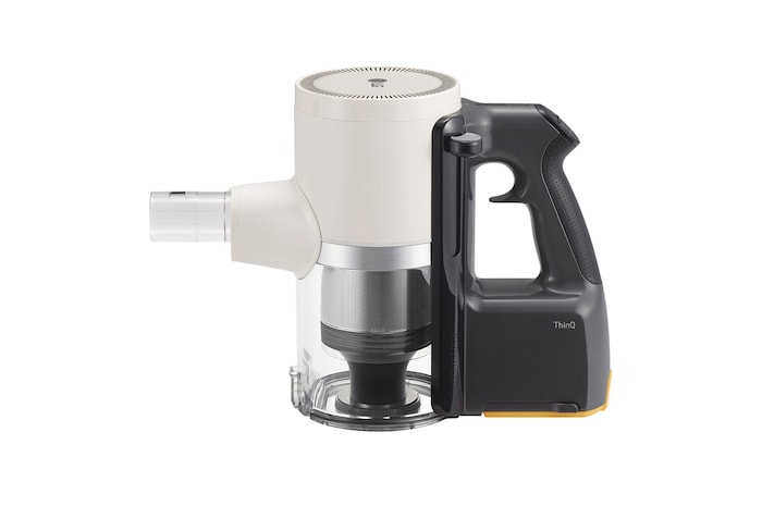  มุมมองด้านข้างบริเวณด้ามจับของเครื่องดูดฝุ่น LG CordZero A9T-ULTRA 