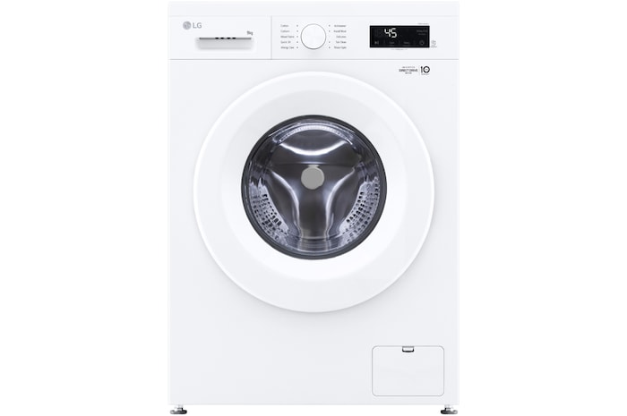 มุมมองด้านหน้าของเครื่องซักผ้าฝาหน้า ความจุ 9 กก รุ่น FB1209S6W ระบบ Inverter Direct Driv
