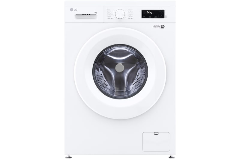 มุมมองด้านหน้าของเครื่องซักผ้าฝาหน้า ความจุ 9 กก รุ่น FB1209S6W ระบบ Inverter Direct Driv