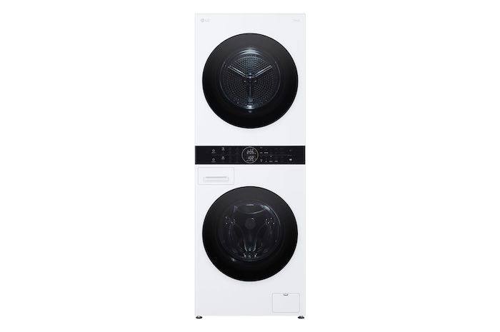 มุมมองด้านหน้าของ WashTower WT1410nhww ขณะเปิดไฟถังซัก