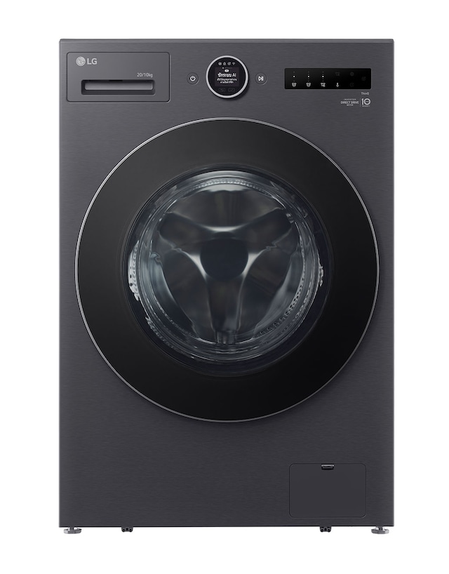 เครื่องซักผ้าฝาหน้า LG ซัก 20 กก. / อบ 10 กก.