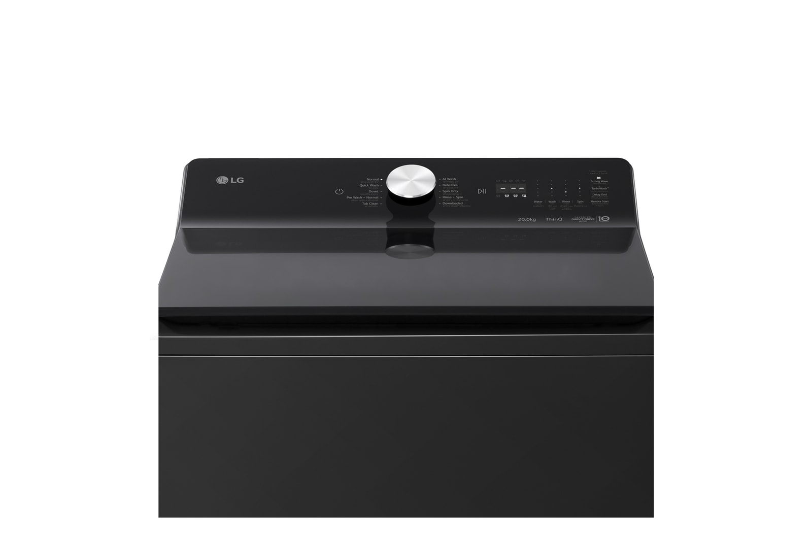 Water spray and arrows inside washer drum visualizing fast cleaning action of TurboWash™.