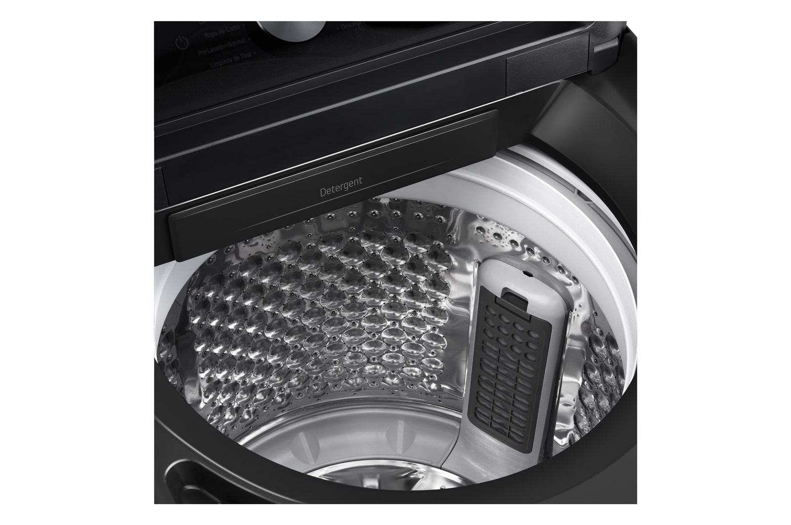 Woman unloading laundry from a top loading washing machine, featuring EasyUnload™.