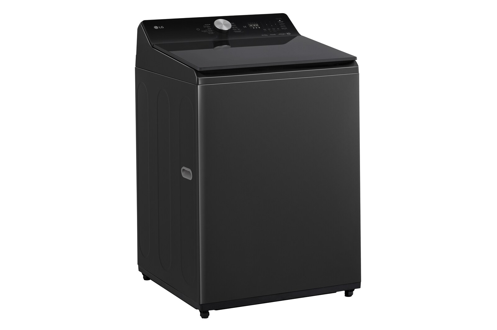 left side view of top loading washing machine