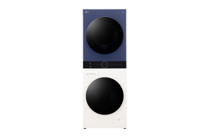 มุมมองด้านหน้าของ Wash Tower รุ่น WT1410NHEN ระบบ AI DD™ ความจุเครื่องซักผ้า 14 กก./ เครื่องอบผ้า 10 กก. พร้อม Smart WI-FI control ควบคุมสั่งงานผ่านสมาร์ทโฟน