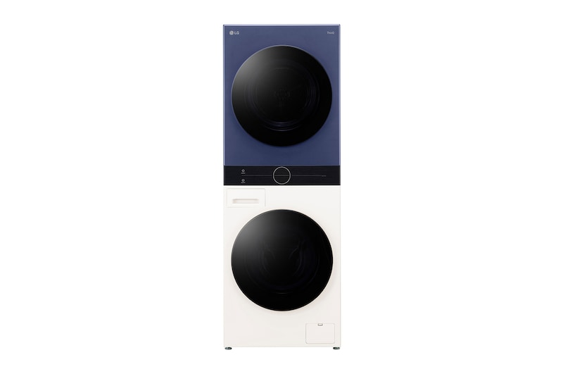 มุมมองด้านหน้าของ Wash Tower รุ่น WT1410NHEN ระบบ AI DD™ ความจุเครื่องซักผ้า 14 กก./ เครื่องอบผ้า 10 กก. พร้อม Smart WI-FI control ควบคุมสั่งงานผ่านสมาร์ทโฟน