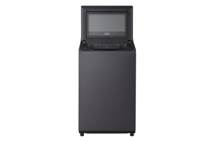 Front open view of top loading washing machine