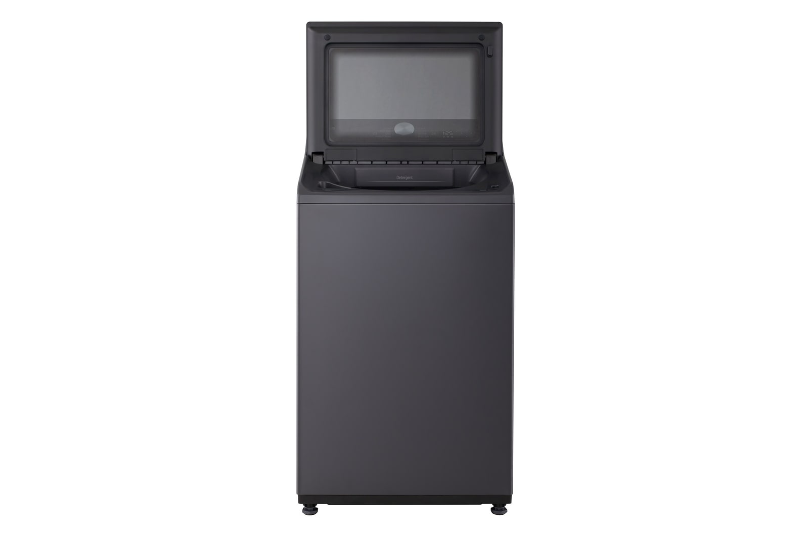 Front open view of top loading washing machine