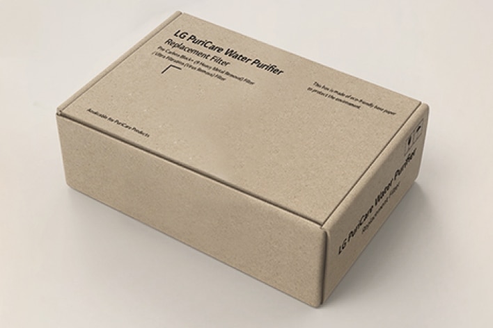 LG water purifier filter packaged in a box.
