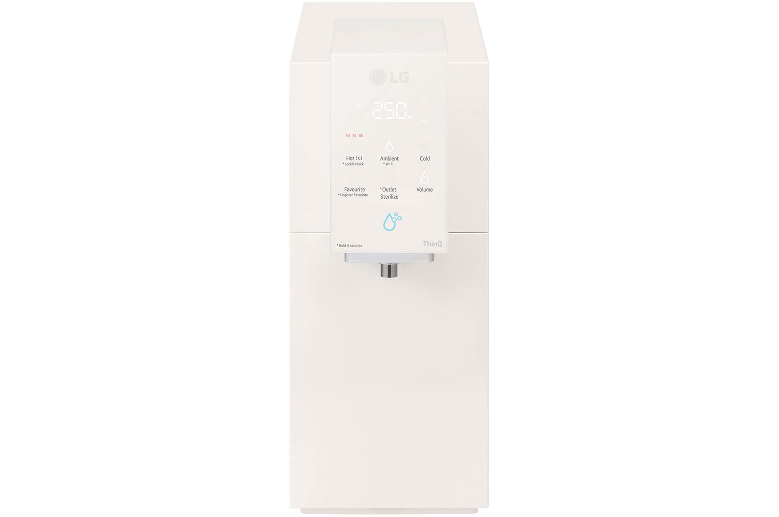มุมมองด้านหน้าของ เครื่องกรองน้ำ สีเบจ LG PuriCare Objet Collection รุ่น WD518AN.ABGPLMT WD518AN.ABGPLMT