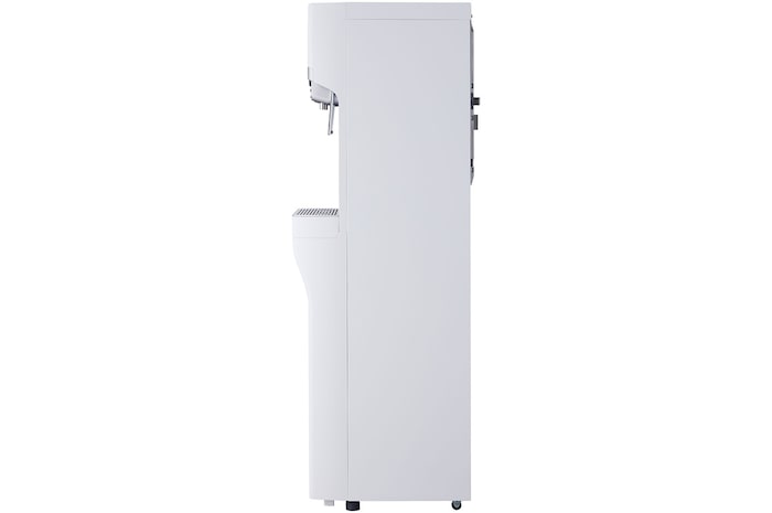 รายละเอียดของหัวจ่ายน้ำจากด้านข้างของเครื่องกรองน้ำ LG WS510SN สีขาว