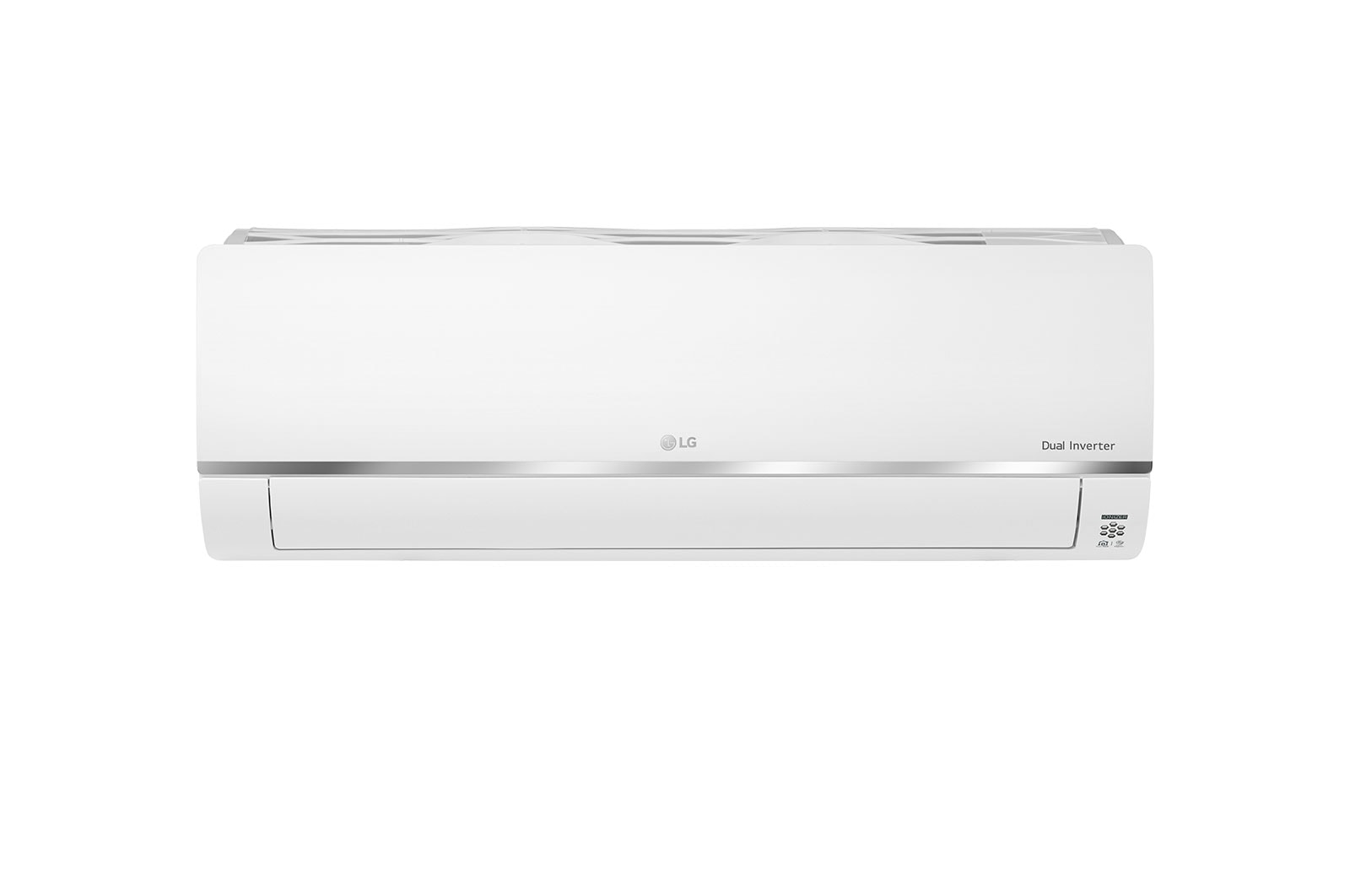 มุมมองด้านหน้าของ แอร์อินเวอร์เตอร์ LG DUALCOOL ThinQ รุ่น IK15R ขนาด 15,000 BTU DUAL Inverter Compressor IK15R
