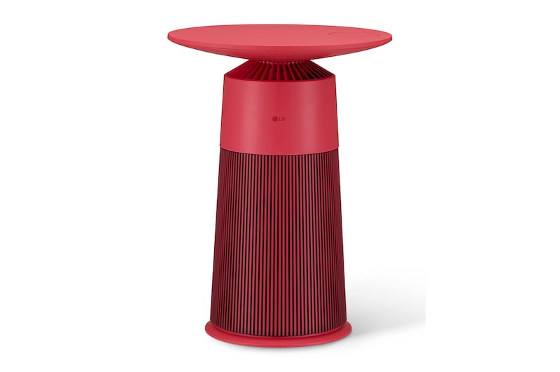 มุมมองด้านหน้าของ โต๊ะฟอกอากาศ LG PuriCare Aero Furniture สีแดง รุ่น AS20GPRZ0 AS20GPRZ0