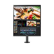 front view with the monitor arm on the center
