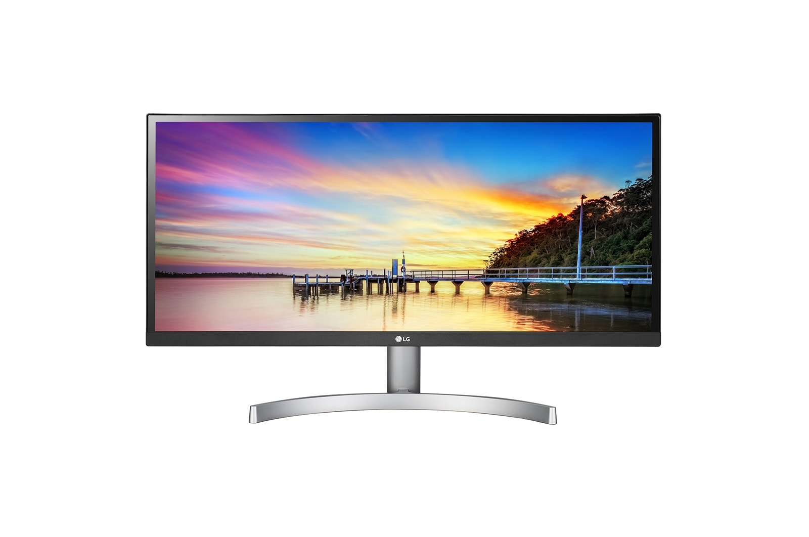 มุมมองด้านหน้าของ Ultrawide Monitor จอคอมพิวเตอร์ รุ่น 29WK600-W ขนาด 29 นิ้ว จอภาพ IPS 29WK600-W