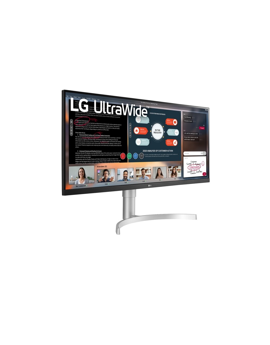 LG 34インチ ウルトラワイドモニター 34WN650-W 34