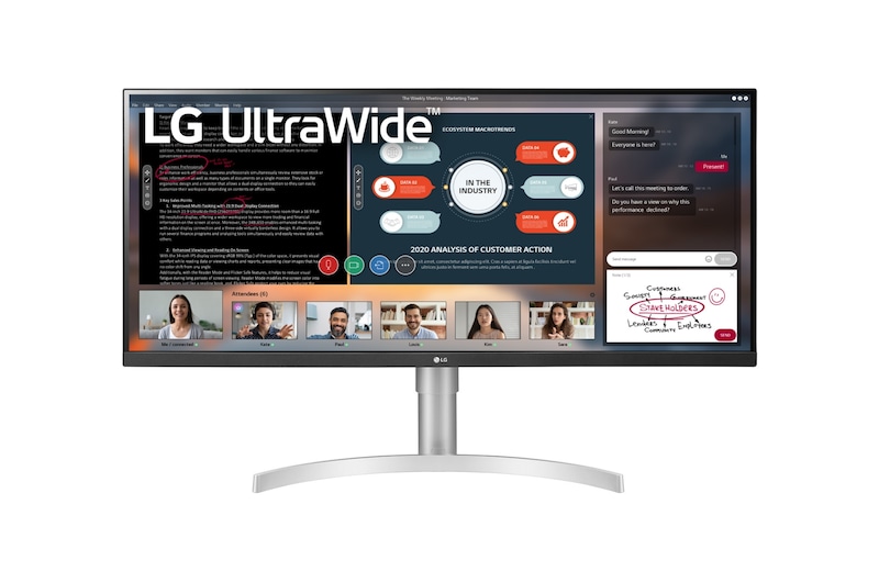 มุมมองด้านหน้าของ 34" UltraWide™ Full HD 21:9 IPS VESA Display HDR™ 400 34WN650-W
