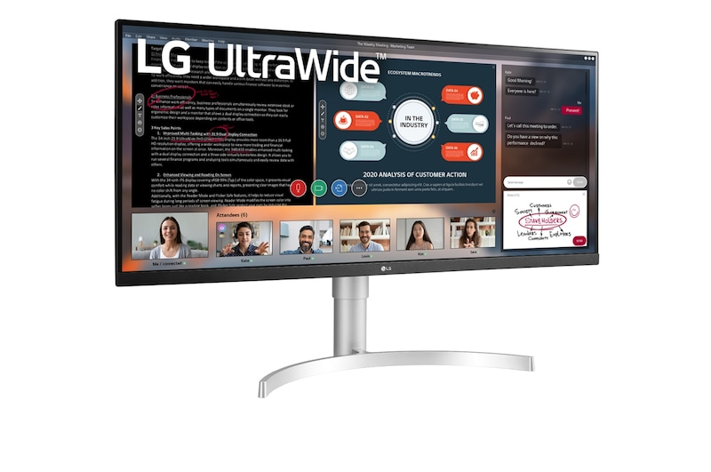 LG 34" UltraWide™ Full HD 21:9 IPS VESA Display HDR™ 400, 34WN650-W