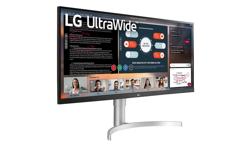 LG 34" UltraWide™ Full HD 21:9 IPS VESA Display HDR™ 400, 34WN650-W