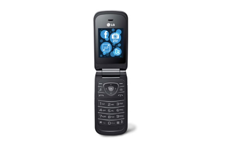 LG A258 โทรศัพท์มือถือฝาพับเรียบหรูมาพร้อมฟังก์ชั่นการใช้งานที่สะดวกลงตัว ตามติดทุกอัพเดท ด้วยแอพพลิเคชั่น Facebook และ Twiltter, A258