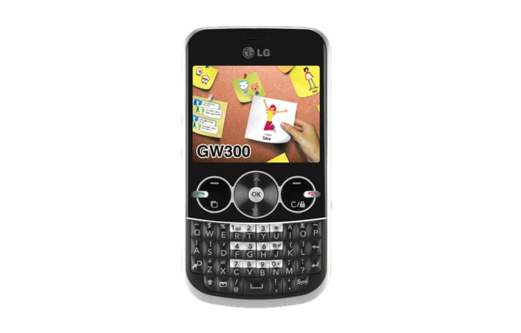 มุมมองด้านหน้าของ GW300 โทรศัพท์มือถือ พิมพ์ง่าย แชทมันส์ ด้วย Qwerty คีย์บอร์ด กล้อง 2 ล้าน ดีไซน์บางล้ำสมัย GW300