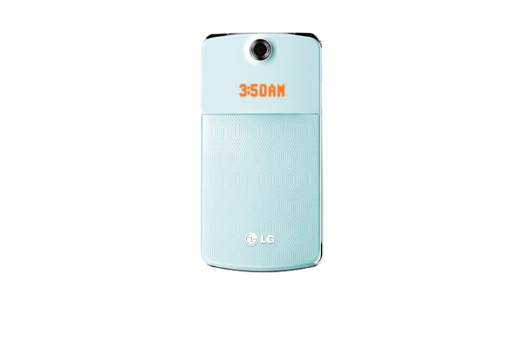 LG KF350 โทรศัพท์มือถือ ฝาพับ ดีไซน์สวย สไตล์เกาหลี มีกราฟฟิก LED ตกแต่งได้ตามใจ, KF350 ice-cream