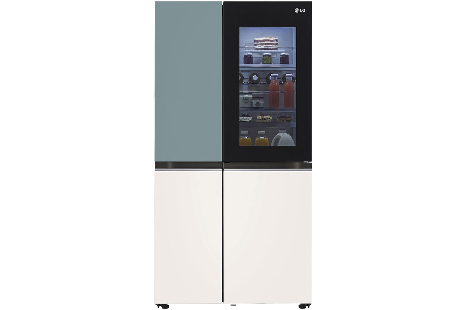มุมมองด้านหน้าของสินค้า ตู้เย็น Door-in-Door ขนาด 23.1 คิว Instaview GC-Q257CMFW รองรับ Wi-Fi