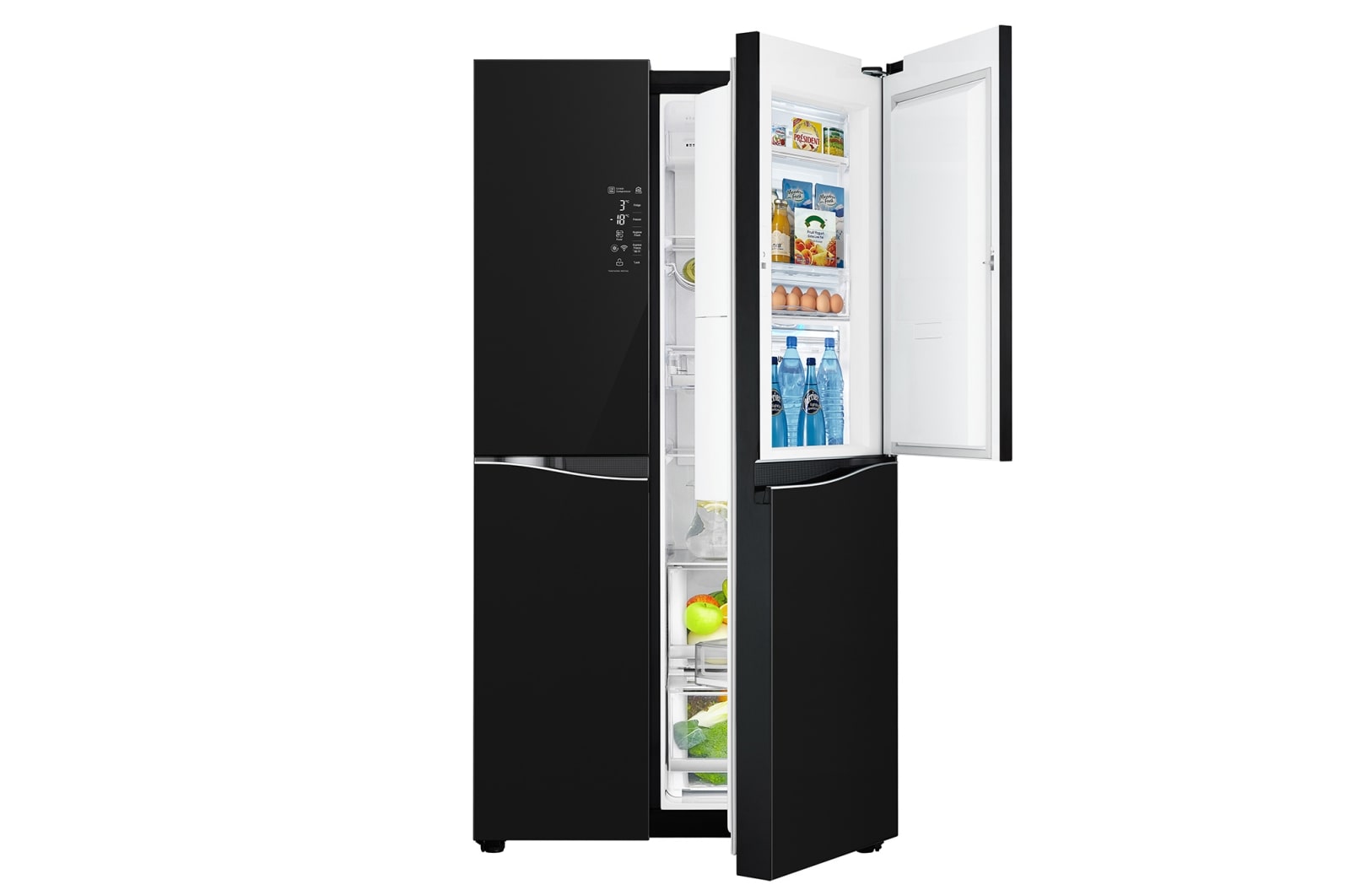 มุมมองด้านหน้าของ ตู้เย็น Side by Side รุ่น GC-M247UGBV ขนาด 21.8 คิว ระบบ Inverter Linear Compressor GC-M247UGBV