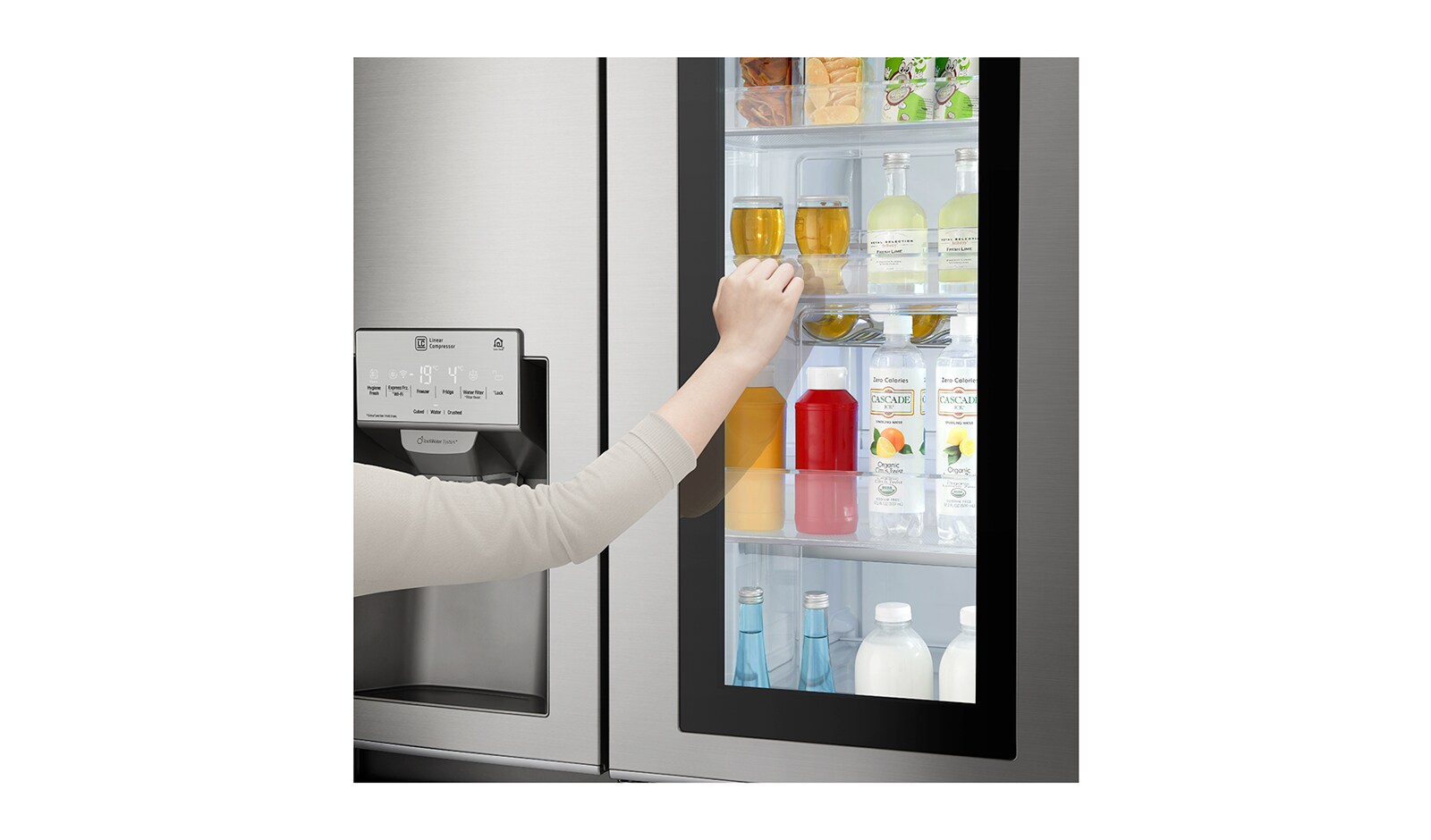 LG ตู้เย็น Side by Side 21.8 คิว GC-X247 ประตู Door in Door, GC-X247CSAV