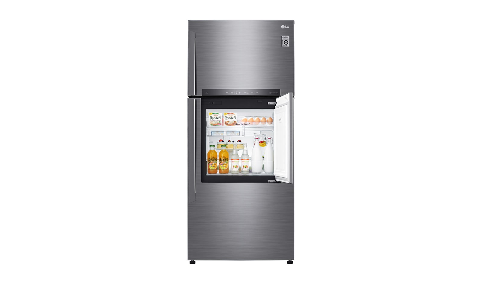 มุมมองด้านหน้าของ ตู้เย็น 2 ประตู รุ่น GN-A702HLHU ขนาด 18.1 คิว ระบบ Inverter Linear Compressor พร้อม Smart WI-FI control ควบคุมสั่งงานผ่านสมาร์ทโฟน GN-A702HLHU